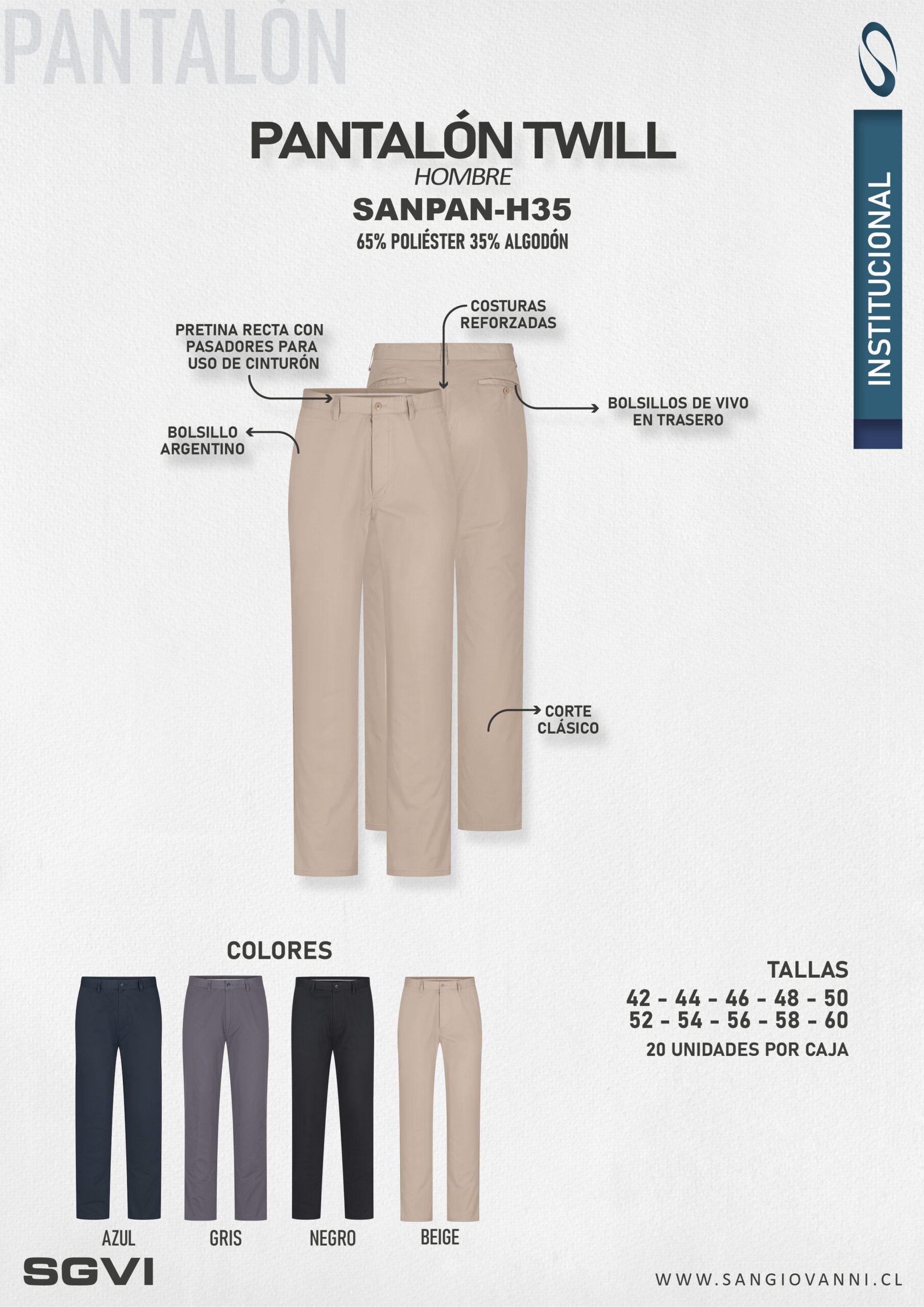 Pantalón beige hombre